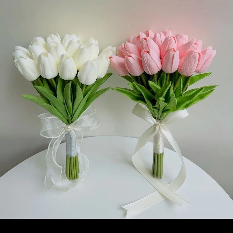1/3/5PCS Tulips Artificial Flowers Real Touch Flowers Tulip Bouquet Decor Fake Tulips Flower for Home Wedding Decorations