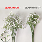 90Heads 52cm White Artificial Flowers Wedding DIY Bouquet Decoration Arrangement Plastic Babies Breath Fake Flower Home Decor