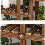 5 Tiers Plant Stand Wood Flower Rack 36in Height Plant Holder 6 Potted Display Storage Shelves Succulent Pot Rack