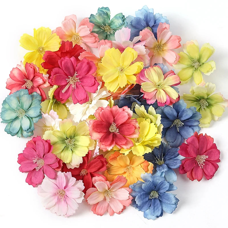 10/20/50Pcs Artificial Flowers Rose Head For Home Decor Fake Flower DIY Craft Wreath Accessories For Marriage Wedding Decoration