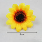 30-150Pcs Yellow Artificial Flower Heads Craft Floral Embellishments Wreaths Wedding Artificial Sunflower Flowers Decoration