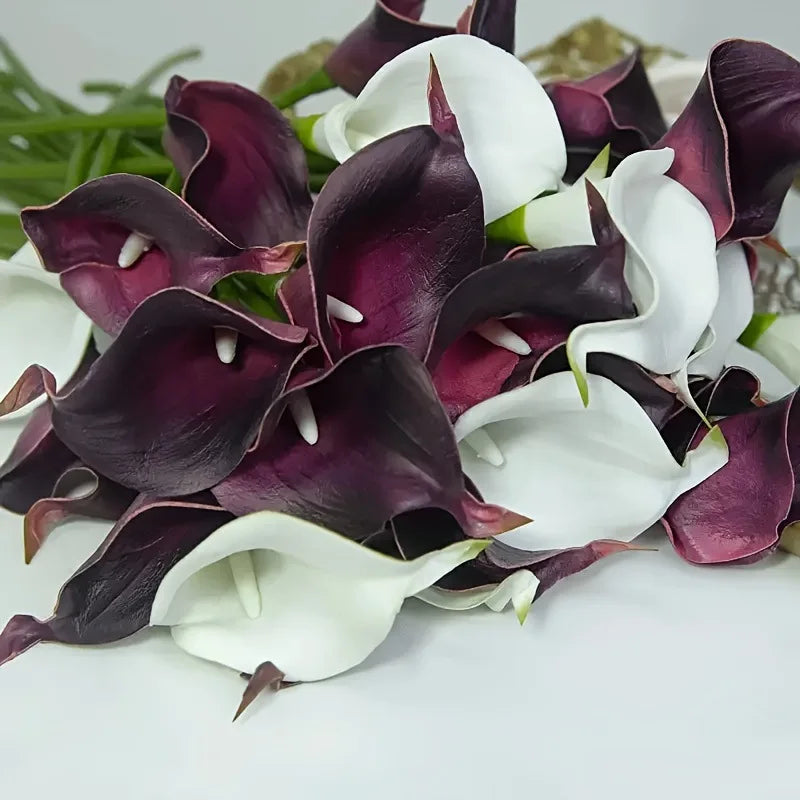 5PCS Artificial Flowers Calla Lily Faux PU Fake Flowers for Weddings Photography Props DIY Bridal Bouquets Home Room Party Decor
