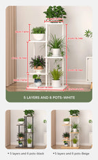 Plant Stand Stand For Flowers Wooden Shelf 5/6/8Layers Display Stand Storage Shelf Pot Rack Organizer Home Garden Decoration