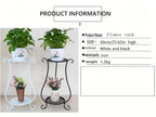 1 Pack, Elegant Double-Layered Metal Flower Rack Stand - Multi-Layer Floor Standing Plant Display with Modern European Style for