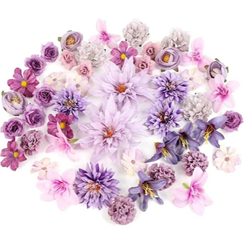 Purple Artificial Flowers Silk Fake Flowers for Home Decor Garden Wedding Decoration Bride Craft Gifts Wreath Bouquet Accessory