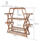 Large Wood Plant Stand Garden Shelves Flower Display Rack for Indoor Outdoor