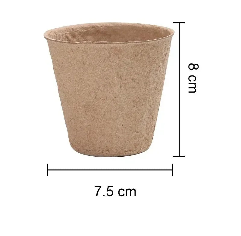 2025 Biodegradable Transplanter Pulp Paper Flower Plant Peat Pots Transplant Seedlings Pots Seed Germination Tray
