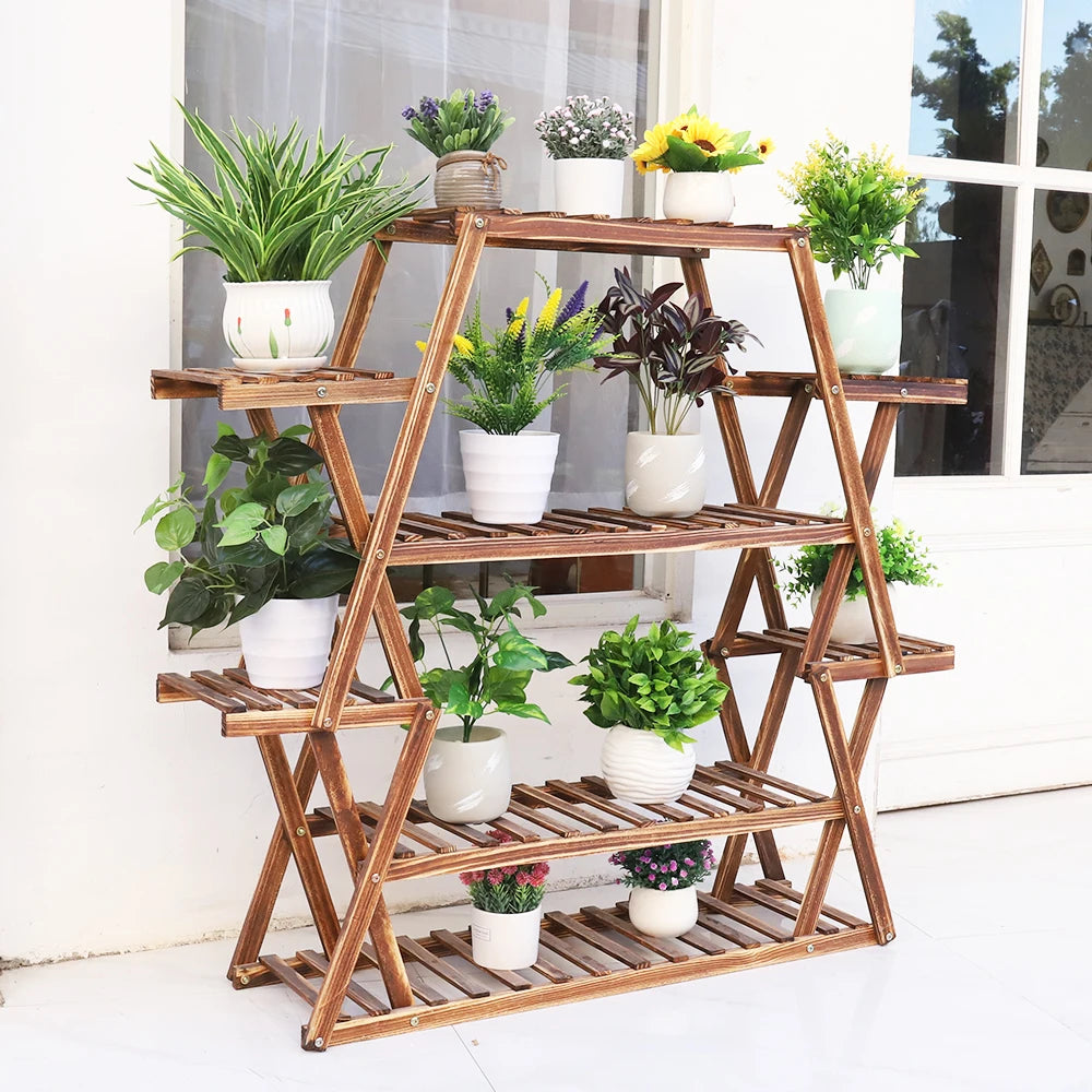 Large Wood Plant Stand Garden Shelves Flower Display Rack for Indoor Outdoor
