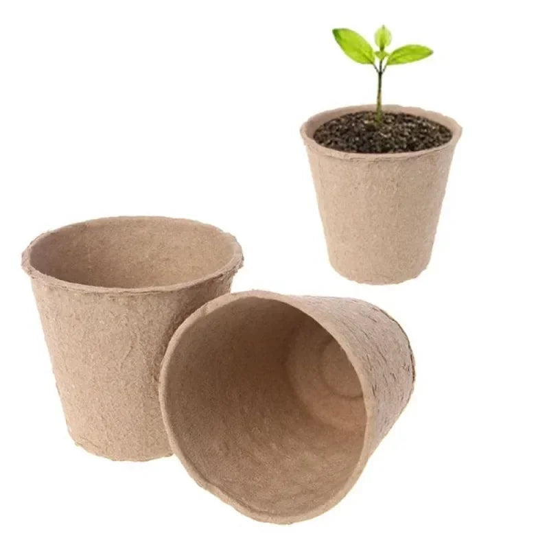 2025 Biodegradable Transplanter Pulp Paper Flower Plant Peat Pots Transplant Seedlings Pots Seed Germination Tray