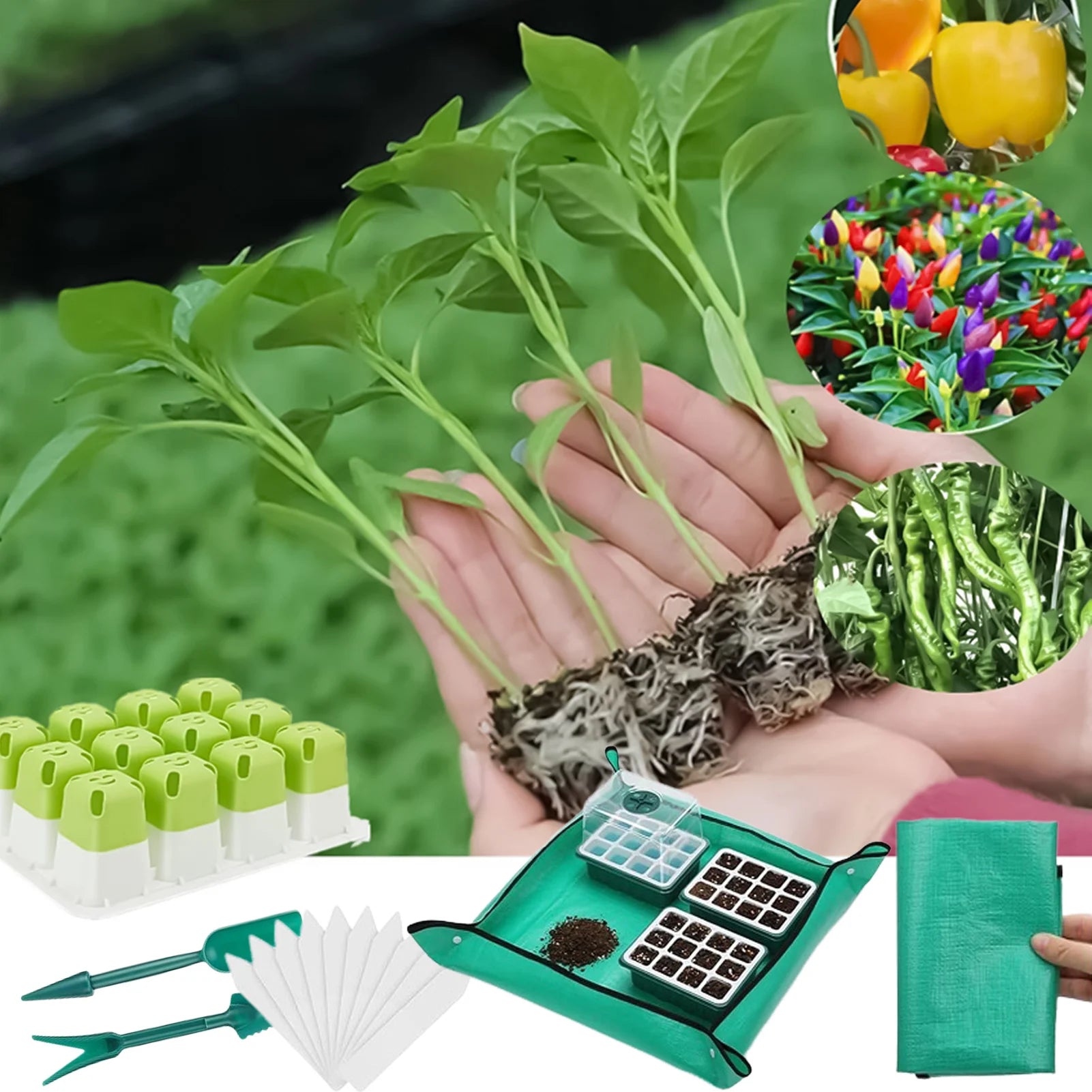 12 Gird Silicone Plants Nursery Pots Breathable Growing Pot with Drain Holes Design for Flower Vegetable Planting