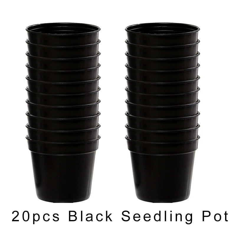 20 PCS Mini Seedling Pot Set Round Plastic Flowerpot Nursery with Drainage Holes Useful Garden Accessories Seedling Supplies ZYF