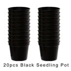 20 PCS Mini Seedling Pot Set Round Plastic Flowerpot Nursery with Drainage Holes Useful Garden Accessories Seedling Supplies ZYF