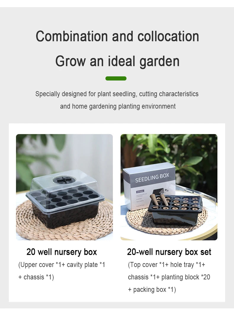 20 Hole Hydroponic Plant Seedling Pots with Intelligent Fill Light Seedling Tray for Fruit Vegetable Gardening Planting Supplies