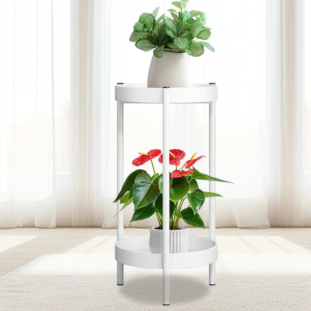 Plant Stand For Flowers Metal Storage Shelf 2 Tier Flower Shelf Planter Rack Indoor Display Stand Pot Rack Organizer Shelves