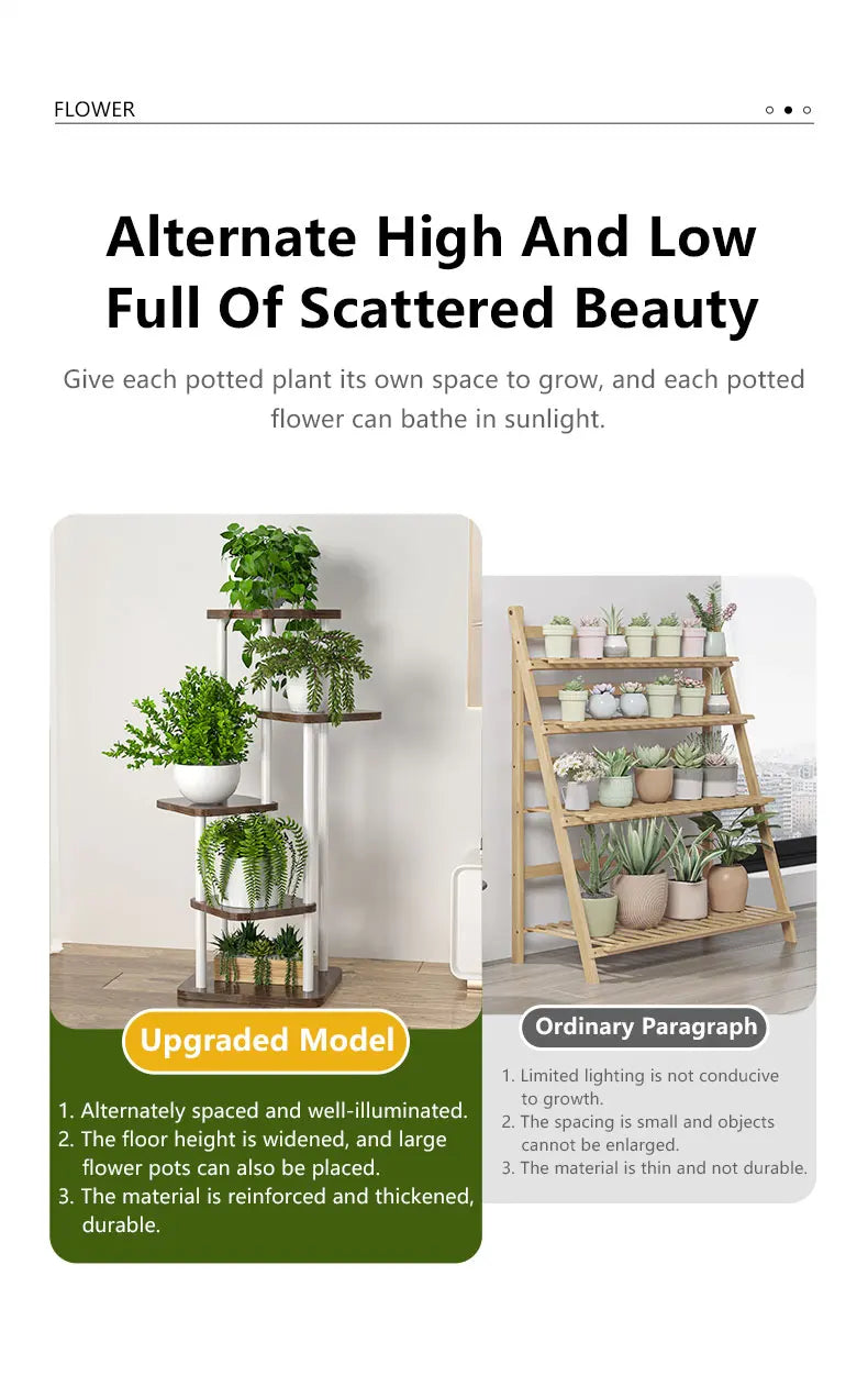 Plant Stand and Flower Stand Storage Shelf 4/5/6 Tier Flower Shelf Planter Rack Storage Organizer Display Indoor Garden Balcony