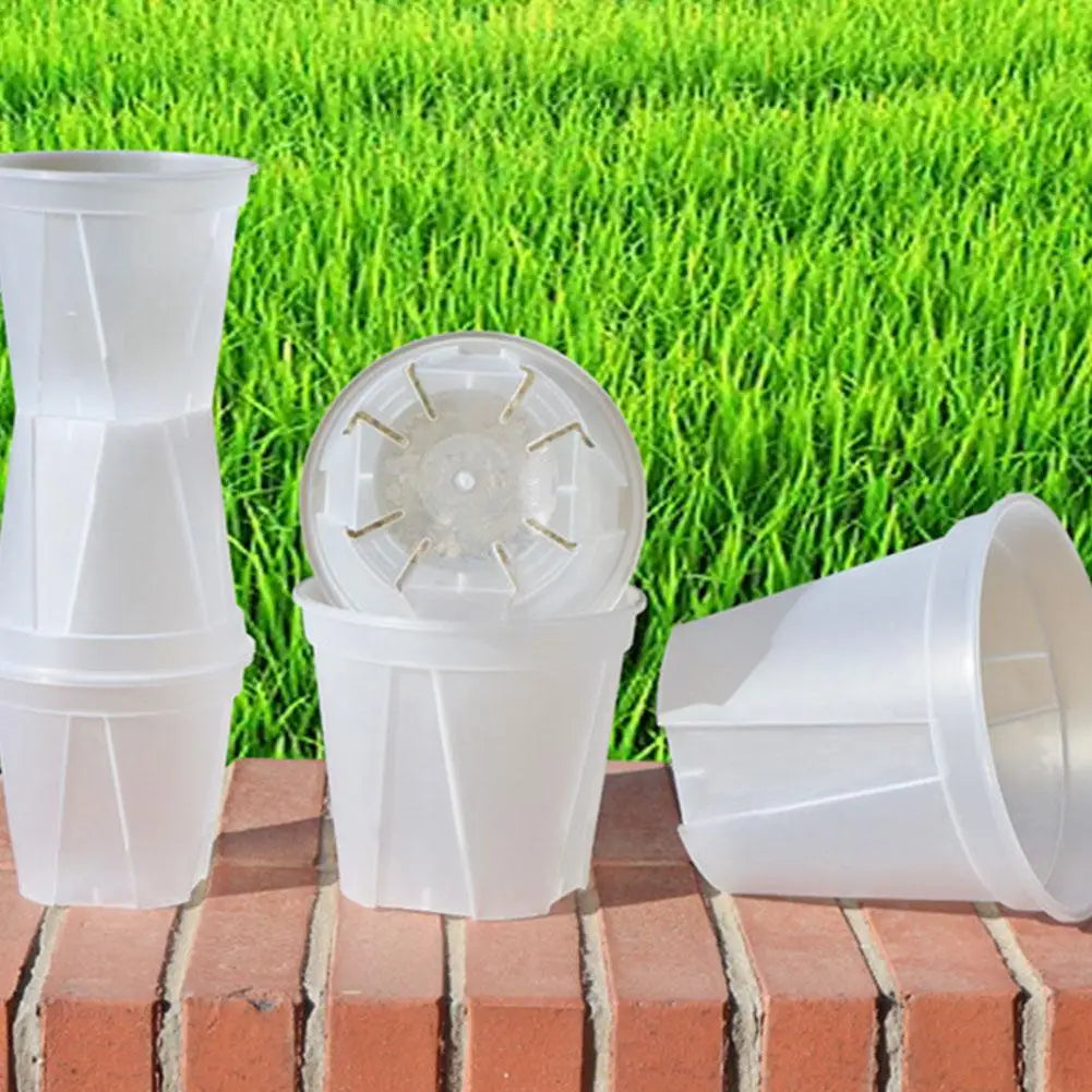 Thickened New Transparent Green Mountain Pot Root Control Pot Rose Green Rose Plastic Flower Pot Gallon Round
