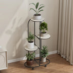 4/5 Tier Plant Shelf Metal Plant Holder Flower Pot Stand Display Storage Rack with Wheels for Garden Corner Balcony