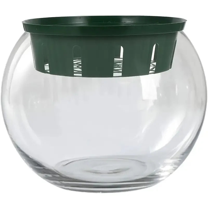 6 pieces of durable thickened garden plastic hydroponic plant pots - green circular basket liner, self-watering