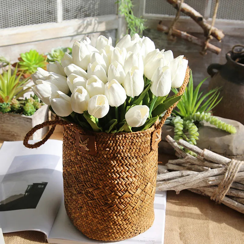 5/10/20Pcs Artificial Tulips Flowers Real Touch Latex Fake Flower Bouquet Wedding Party Home Decor DIY Bridal Bouquet