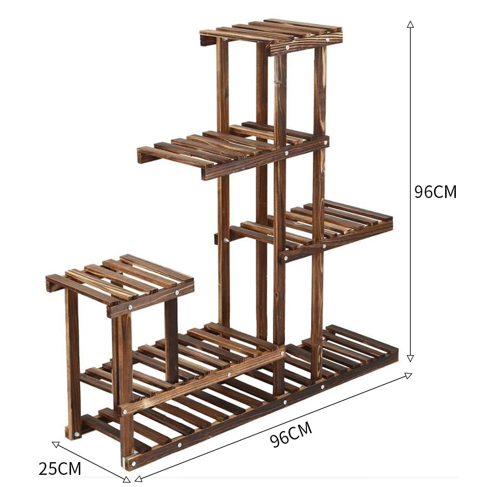 【Lifeideas】Rustic Large Multi-Tiered Wooden Plant Stand