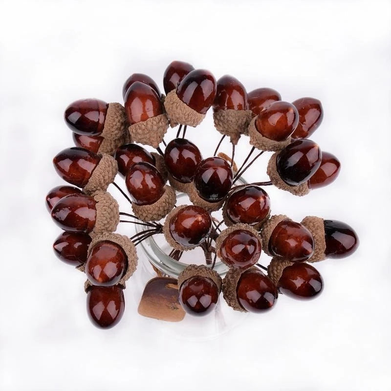 Pine Cones Artificial Flower Bouquets Autumn Decoration Realistic Pine Nut Berry Home Decor Perfect for Wedding Christmas Decor