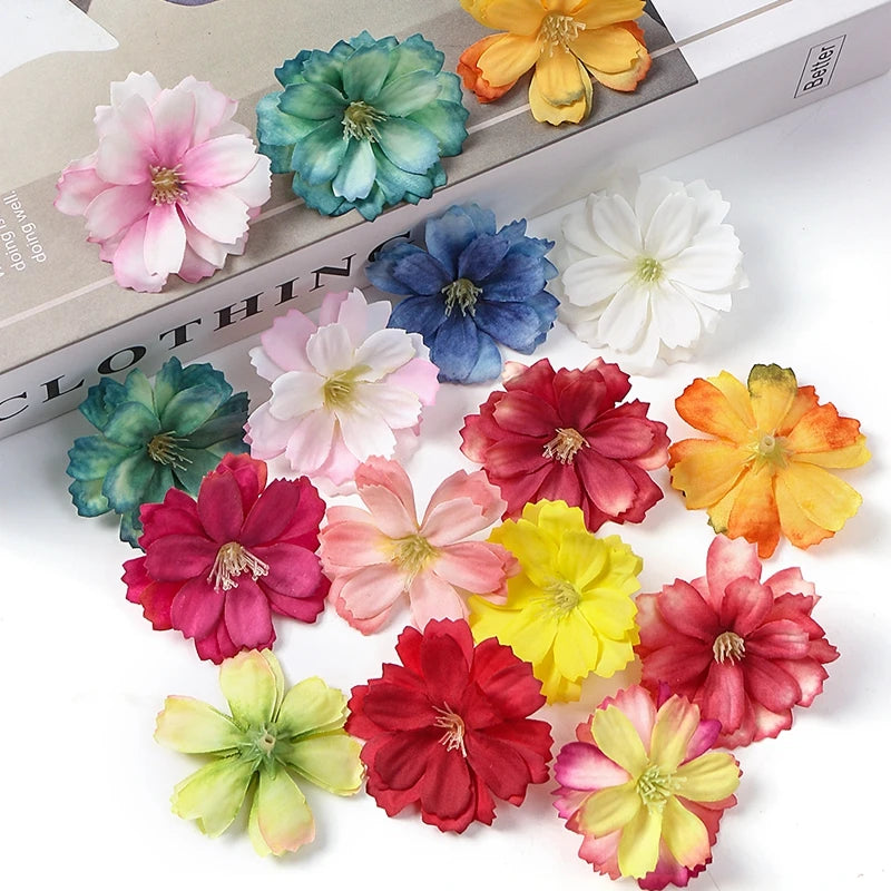 10/20/50Pcs Artificial Flowers Rose Head For Home Decor Fake Flower DIY Craft Wreath Accessories For Marriage Wedding Decoration