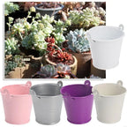 H55E Mini Flower Pot with Handle Round Mouth Small Plant Organization Pot