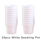 20 PCS Mini Seedling Pot Set Round Plastic Flowerpot Nursery with Drainage Holes Useful Garden Accessories Seedling Supplies ZYF