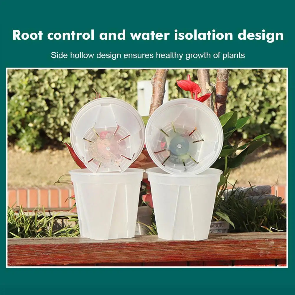 Thickened New Transparent Green Mountain Pot Root Control Pot Rose Green Rose Plastic Flower Pot Gallon Round