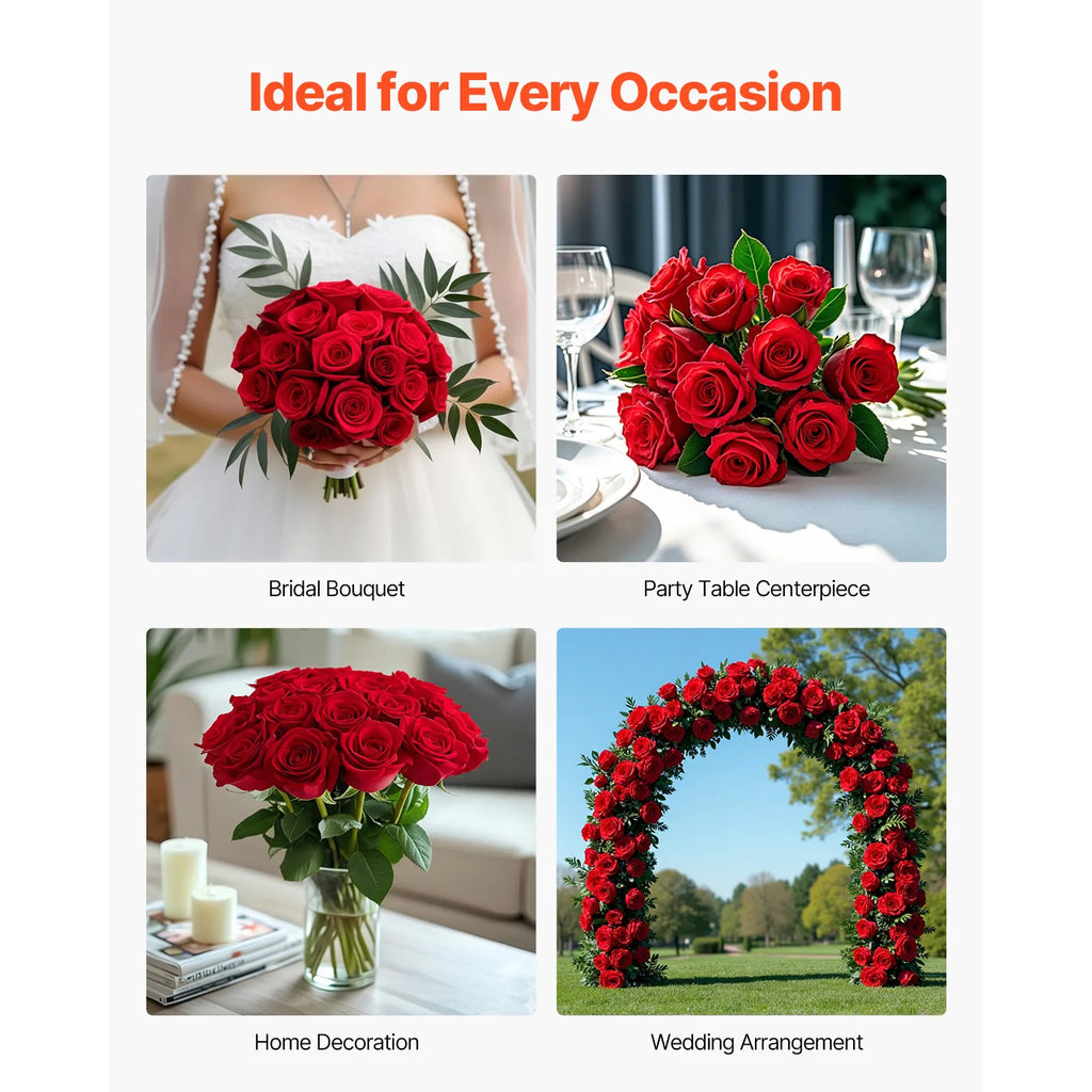 SucceBuy Artificial Flowers 60/120/500pcs Real Looking White Foam Fake Roses Bulk White/Red Faux Bridal Shower for DIY Wedding