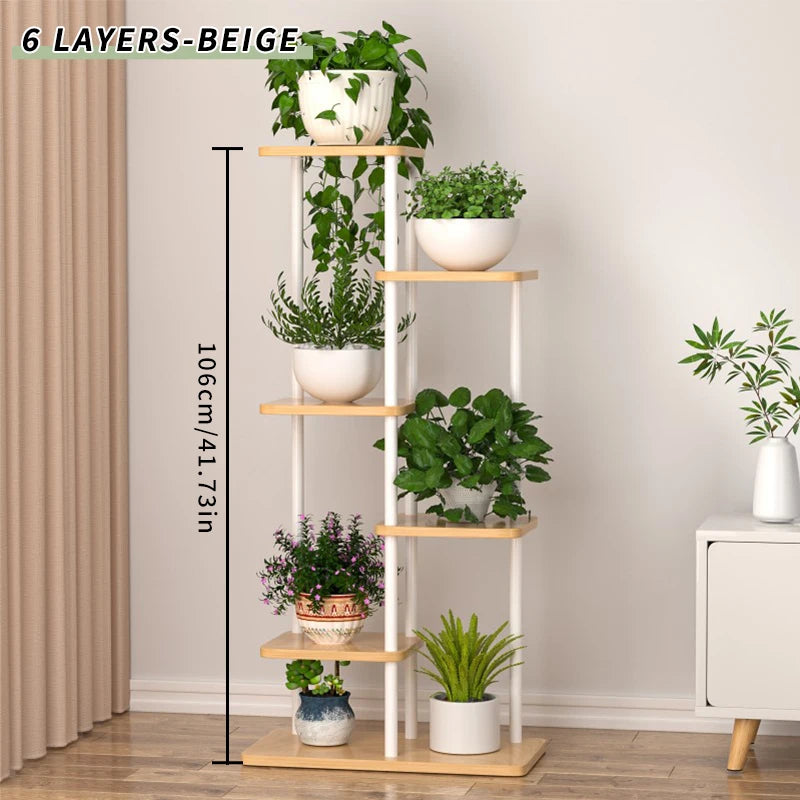 Plant Stand Stand For Flowers Wooden Shelf 5/6/8Layers Display Stand Storage Shelf Pot Rack Organizer Home Garden Decoration