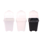 5Pcs Square Small Flower Pot Nursery Pot With Humidity Dome Transparent Gardening Pot Square Flower Starting Pots