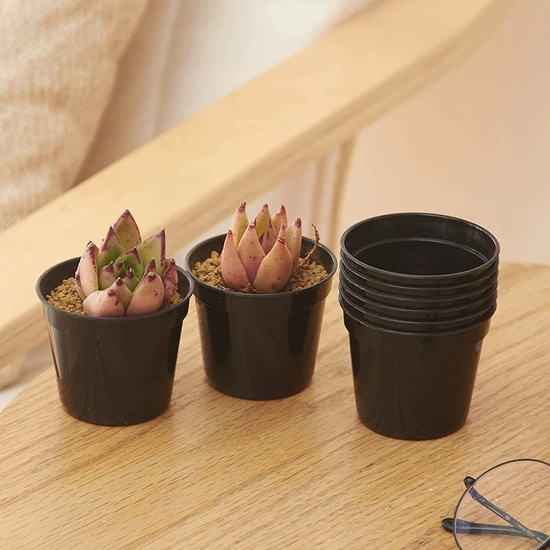 20 PCS Mini Seedling Pot Set Round Plastic Flowerpot Nursery with Drainage Holes Useful Garden Accessories Seedling Supplies ZYF