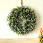 Artificial Lavender Hanging Wreath Flower Lush Topiary, Purple