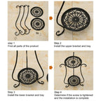 Double-layer retro metal plant stand flower pot display stand European style garden balcony flower pot rack