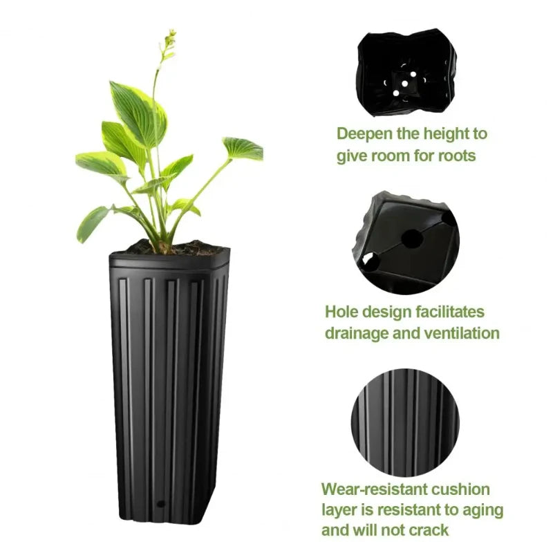 Deep Plant Nursery Pots With Drainage Holes Flower Germination Nursery Pot Seedling-Container Pots For Garden Accessories