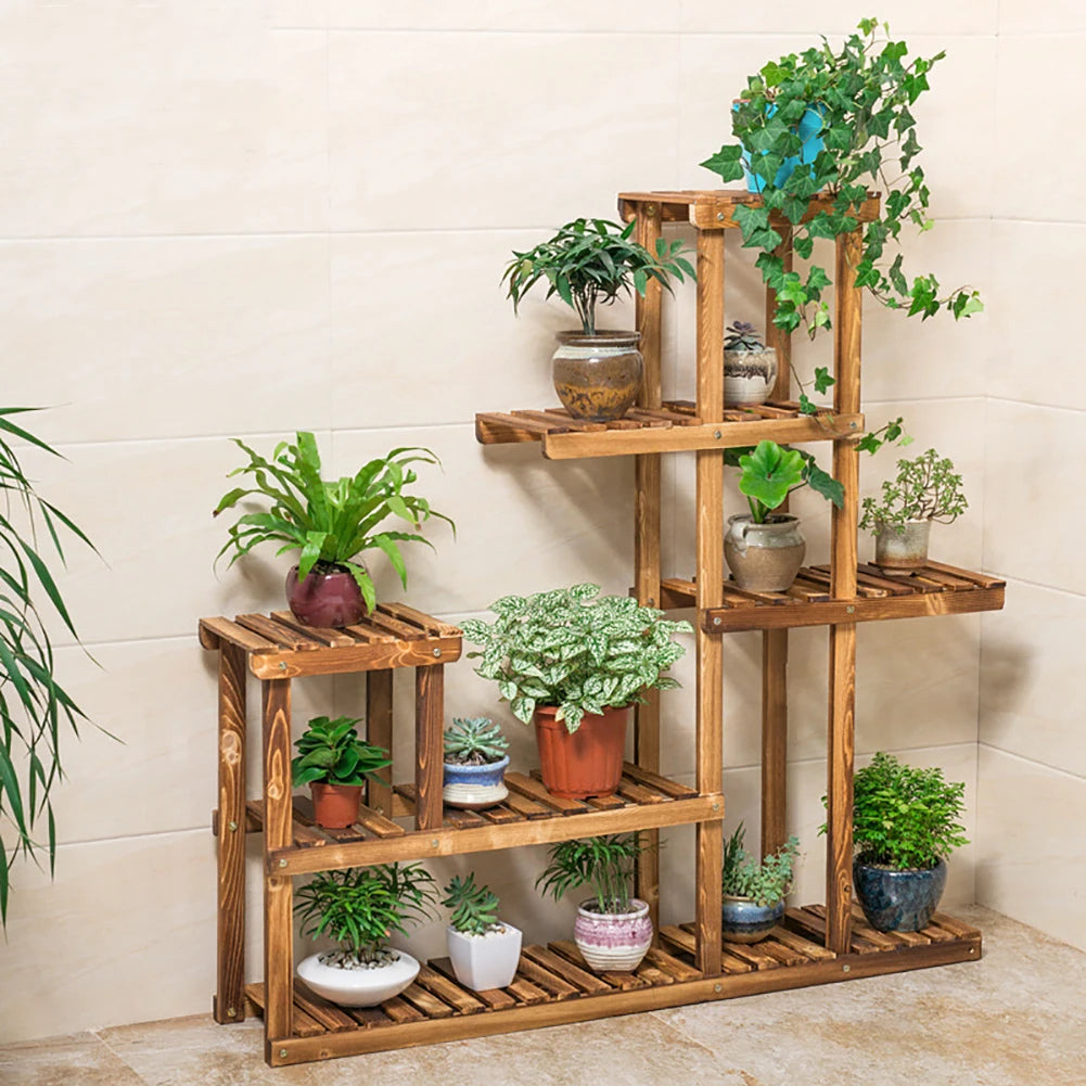 【Lifeideas】Rustic Large Multi-Tiered Wooden Plant Stand