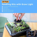 20 Hole Hydroponic Plant Seedling Pots with Intelligent Fill Light Seedling Tray for Fruit Vegetable Gardening Planting Supplies