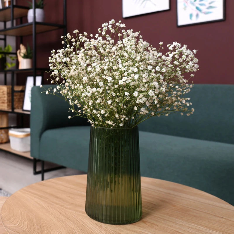 90Heads 52cm White Artificial Flowers Wedding DIY Bouquet Decoration Arrangement Plastic Babies Breath Fake Flower Home Decor