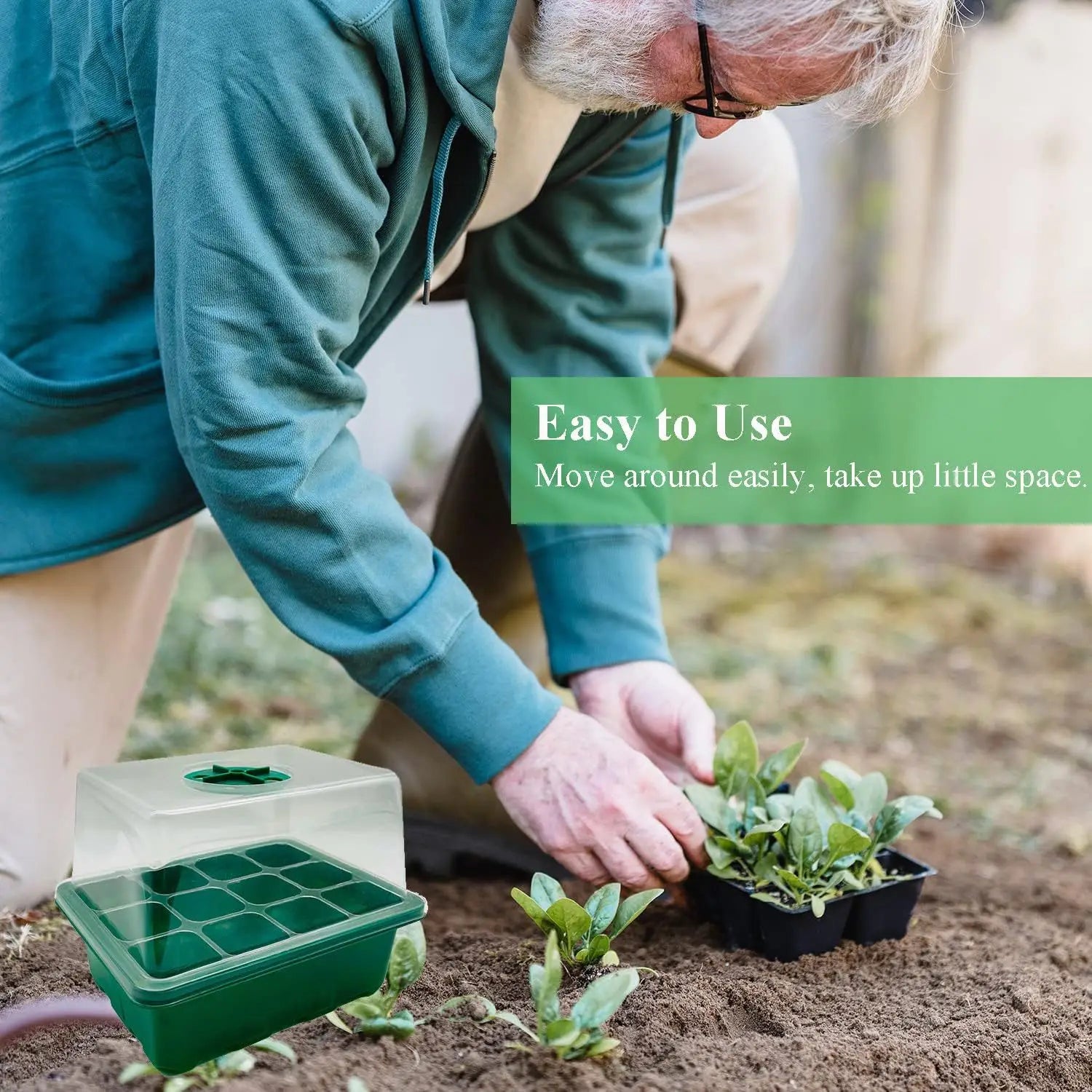 Timing Dimming Seedling Pots with Lights 12 Holes Thickened High Cover with Lights Seedling Pots Seedling Box Fill Light