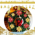 5/10Pcs 11cm Christmas Decoration Glitter Artifical Flowers Xmas Tree Wreath  Ornaments for Home New Year 2026 Decor Accessories