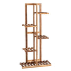 GOFLAME Wood 5 Tier 6 Pots Plant Stand, Indoor/Outdoor Flower Pot Holder, Free-standing Display Shelf with Anti-tipping Device