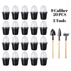 Plant Nursery Pots Humidity Dome Transparent Plastic Pot Planting Containers Cups Planter Small Seed Starting Trays Seedling