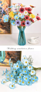 3/5/10Pcs Artificial White Daisy Flower Bouquet DIY Vase Home Garden Living Room Decoration Wedding Party Silk Fake Flowers