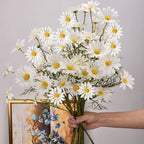 3/5/10Pcs Artificial White Daisy Flower Bouquet DIY Vase Home Garden Living Room Decoration Wedding Party Silk Fake Flowers