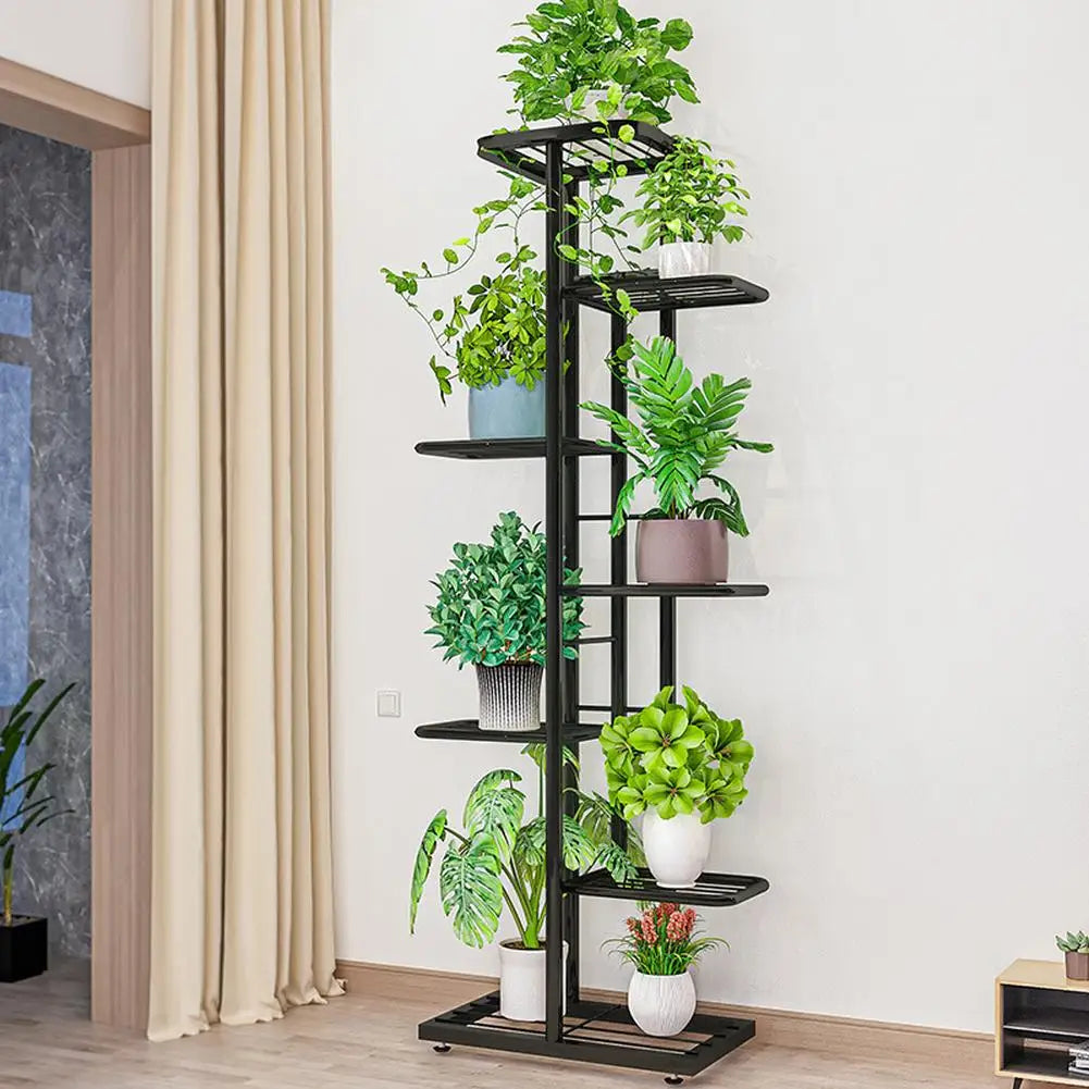 Multi Tiers Metal Plant Stand, Indoor Outdoor Plant Pot Holders Tiered Plant Shelf Flower Display Rack For Corner Balcony Patio