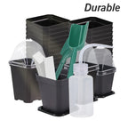 Sturdy Black Planter Pots with Tray Transparent Humidity Dome Cover Garden Greenhouse Seed Starter Germination Kit Flower Plante