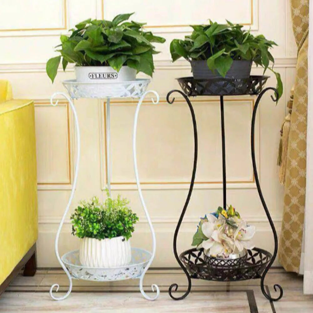 【Lifeideas】2 Tier Tall Vintage Metal Plant Stand