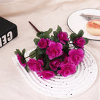 Outdoor Fall Artificial Red Azalea High Quality Flowers Bushes UV Resistant Decor Fake Flowers Home Decorations Small For Garden