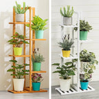 Wooden multi-layer flower pot rack, potted plant display rack, multi-functional storage rack